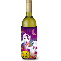 "Caroline's Treasures Buuu Ghosts Halloween Wine Bottle Koozie Hugger, 750ml, Multicolor"