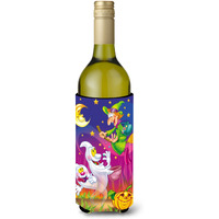 "Caroline's Treasures Witch and Ghosts Halloween Wine Bottle Koozie Hugger, 750ml, Multicolor"