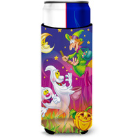 "Caroline's Treasures Witch and Ghosts Halloween Michelob Ultra Koozies for Slim Cans, Multicolor"