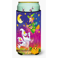"Caroline's Treasures Witch and Ghosts Halloween Tall Boy Koozie Hugger, Multicolor"