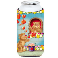 "Caroline's Treasures APH3815TBC Teddy Bear Romeo And Juliet Love Tall Boy Koozie Hugger, Multicolor"
