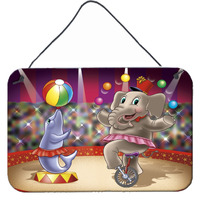 "Caroline's Treasures Circus Elephand and Dolphin Wall or Door Hanging Prints APH3816DS812, 8"" x 12"", Multicolor"