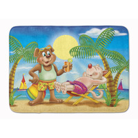 "Caroline's Treasures Bears Relaxing at the Beach Floor Mat, 19"" x 27"", Multicolor"