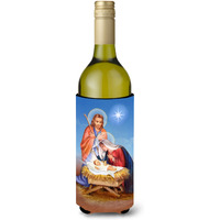"Caroline's Treasures Christmas Nativity Wine Bottle Koozie Hugger, 750ml, Multicolor"