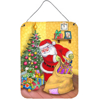 "Caroline's Treasures Christmas Santa and His Toys Wall or Door Hanging Prints APH3923DS1216, 16HX12W, Multicolor"