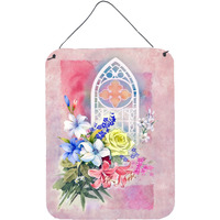 "Caroline's Treasures Church Window and Flowers Door Hanging Prints wall-decor, Multicolor"