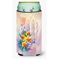"Caroline's Treasures Church Window & Daffodils Tall Boy Beverage Insulator Hugger, Multicolor"