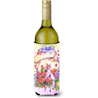 "Caroline's Treasures APH4070LITERK Wedding Bouquet Wine Bottle Koozie Hugger, 750ml, Multicolor"
