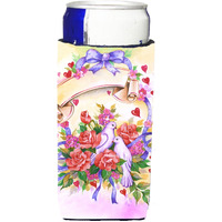"Caroline's Treasures APH4070MUK Wedding Bouquet Michelob Ultra Koozies For Slim Cans, Multicolor"