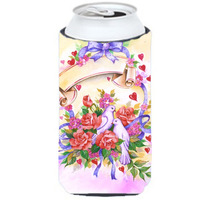 "Caroline's Treasures APH4070TBC Wedding Bouquet Tall Boy Koozie Hugger, Multicolor"