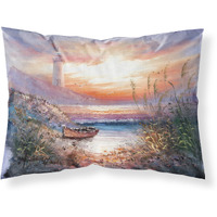 "Caroline's Treasures Lighthouse Scene with Boat Fabric Standard Pillowcase APH4130PILLOWCASE, Multicolor"