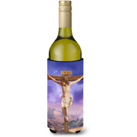 "Caroline's Treasures Easter Jesus Crucifixion Wine Bottle Koozie Hugger, 750ml, Multicolor"