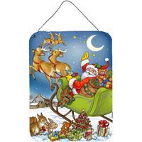 "Caroline's Treasures Christmas Santa taking Off Wall or Door Hanging Prints APH4570DS1216, 16HX12W, Multicolor"