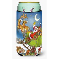 "Caroline's Treasures Christmas Santa Taking Off Tall Boy Koozie Hugger, Multicolor"