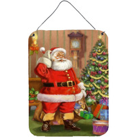 "Caroline's Treasures Christmas Santa by the Tree Wall or Door Hanging Prints APH4691DS1216, 16HX12W, Multicolor"