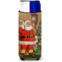 "Caroline's Treasures Christmas Santa by The Tree Michelob Ultra Beverage Insulator for Slim Cans, Multicolor"