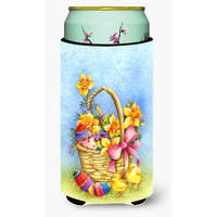 "Caroline's Treasures Easter basket with Flowers Tall Boy Beverage Insulator Hugger, Multicolor"