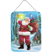 "Caroline's Treasures Christmas Santa Rining the Bell Wall or Door Hanging Prints APH5001DS1216, 16HX12W, Multicolor"
