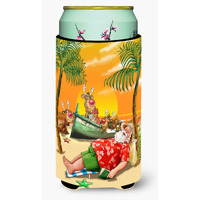 "Caroline's Treasures Beach Christmas Santa Claus Napping Tall Boy Koozie Hugger, Multicolor"