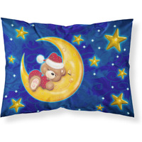 "Caroline's Treasures Bear Sleeping in the Moon and Stars Fabric Standard Pillowcase APH514BPILLOWCASE, Multicolor"