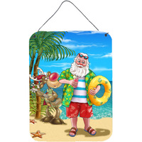 "Caroline's Treasures Beach Christmas Santa Claus Swimming Wall or Door Hanging Prints APH5150DS1216, 16HX12W, Multicolor"