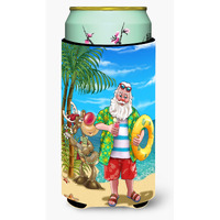 "Caroline's Treasures Beach Christmas Santa Claus Swimming Tall Boy Koozie Hugger, Multicolor"