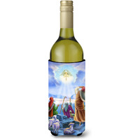 "Caroline's Treasures The Shepherds and Angels Appeared Wine Bottle Koozie Hugger, 750ml, Multicolor"