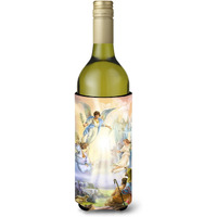 "Caroline's Treasures The Shepherds and Angels Appearing Wine Bottle Koozie Hugger, 750ml, Multicolor"
