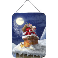 "Caroline's Treasures Christmas Santa Claus in the Chimney Wall or Door Hanging Prints APH5479DS1216, 16HX12W, Multicolor"