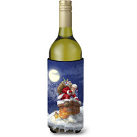 "Caroline's Treasures Christmas Santa Claus In The Chimney Wine Bottle Koozie Hugger, 750ml, Multicolor"