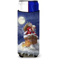 "Caroline's Treasures Christmas Santa Claus In The Chimney Michelob Ultra Beverage Insulator for Slim Cans, Multicolor"