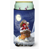 "Caroline's Treasures Christmas Santa Claus In The Chimney Tall Boy Koozie Hugger, Multicolor"