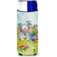 "Caroline's Treasures APH5528MUK Easter Bunny and Eggs Michelob Ultra Koozies for Slim Cans, Multicolor"