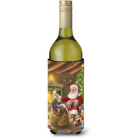 "Caroline's Treasures Christmas Santa Claus Unloading Toys Wine Bottle Koozie Hugger, 750ml, Multicolor"