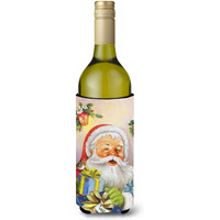 "Caroline's Treasures Christmas Santa Claus Presents Wine Bottle Koozie Hugger, 750ml, Multicolor"