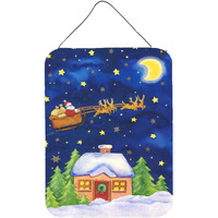 "Caroline's Treasures Christmas Santa Claus Across the Sky Wall or Door Hanging Prints APH5898DS1216, 16HX12W, Multicolor"