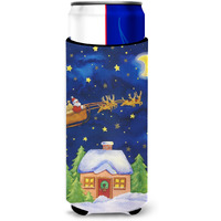 "Caroline's Treasures Christmas Santa Claus Across The Sky Michelob Ultra Koozies for Slim Cans, Multicolor"