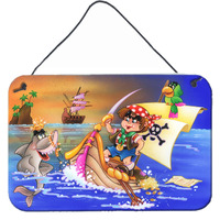 "Caroline's Treasures Boy Playing Piriate with Dolphin Wall or Door Hanging Prints APH6105DS812, 8"" x 12"", Multicolor"