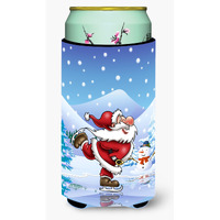 "Caroline's Treasures Christmas Santa Claus Ice Skating Tall Boy Koozie Hugger, Multicolor"