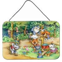 "Caroline's Treasures Animals at A Picnic Wall or Door Hanging Prints APH6821DS812, 8"" x 12"", Multicolor"