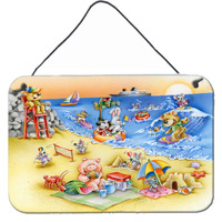 "Caroline's Treasures Animals Swimming at the Beach Wall or Door Hanging Prints APH6822DS812, 8"" x 12"", Multicolor"