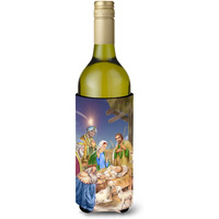 "Caroline's Treasures Christmas Nativity with Wise Men Wine Bottle Koozie Hugger, 750ml, Multicolor"
