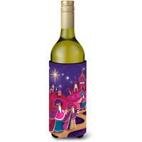 "Caroline's Treasures Christmas Wise Men In Purple Wine Bottle Koozie Hugger, 750ml, Multicolor"