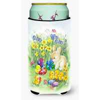 "Caroline's Treasures Easter Chicks & Bunny Tall Boy Beverage Insulator Hugger, Multicolor"