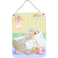 "Caroline's Treasures New Baby in Crib Wall or Door Hanging Prints APH7093DS1216, 16HX12W, Multicolor"