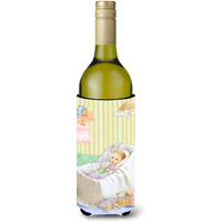 "Caroline's Treasures New Baby In Crib Wine Bottle Koozie Hugger, 750ml, Multicolor"