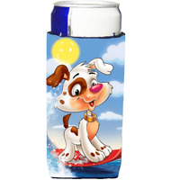 "Caroline's Treasures APH7227MUK Dog Water Skiing Michelob Ultra Koozies For Slim Cans, Multicolor"