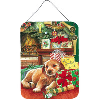 "Caroline's Treasures Christmas Puppy Wall or Door Hanging Prints APH7552DS1216, 16HX12W, Multicolor"