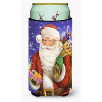 "Caroline's Treasures Christmas Santa Claus Ready to Work Tall Boy Koozie Hugger, Multicolor"