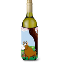 "Caroline's Treasures APH7628LITERK Bull Under The Tree Wine Bottle Koozie Hugger, 750ml, Multicolor"